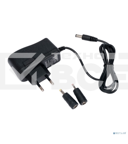 Блок питания узкий Gembird NPA-AC12, 5В/2А, 10Вт, 3 штекера 5,5х2,1+4x1,7+3,5x1,35мм