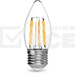Лампа Filament Свеча 7W 550lm 2700К Е27 LED 1/10/50, фото3