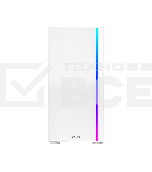 Корпус без блока питания PCCooler LM300 ARGB WH, Tempered Glass Mid Tower, белый, ABS, TG, SPCC, 1x120mm ARGB mATX, ITX 170/330/mm 2x2.5