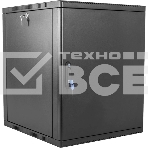 Шкаф коммутационный ЦМО (ШРН-9.650.1-9005) настенный 9U 600x658мм пер.дв.металл 200кг черный 600мм 180град., фото2