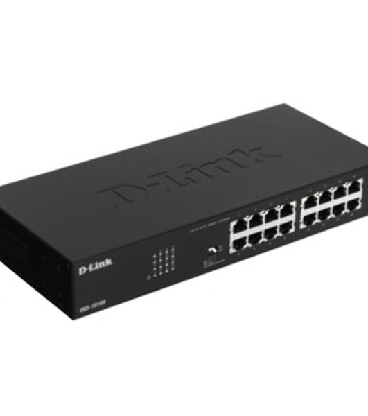 Коммутатор D-Link DGS-1016D/J1A, 16×1 Гбит/с, неуправляемый