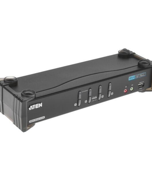 Переключатель KVM ATEN CS1784A-AT-G KVM+Audio+USB 2.0, 1 user USB+DVI => 4 cpu USB+DVI, со шнурами USB 4х1.8м., 2560x1600 60Hz DVI-D Dual Link/2048x