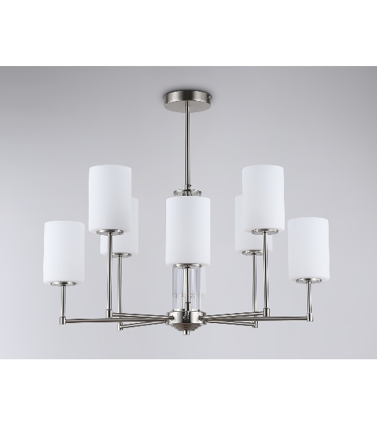 Люстра Ambrella light LH56213/8 SN/FR никель/белый матовый E27/8 max 60W D700*600