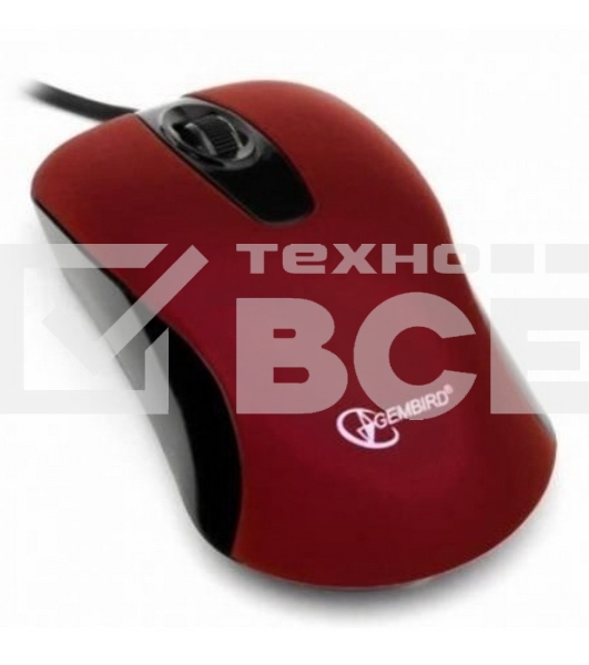 Мышь проводная Gembird MOP-400-R красный, 1000 dpi, USB, кнопки - 3