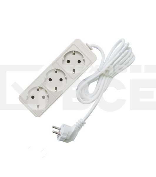 Удлинитель быт. ТМ Союз 2200 Вт 3гн. ПВС 5м 481S-9305