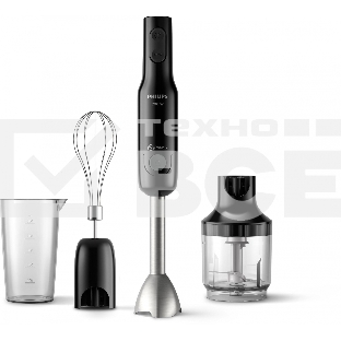 Блендер погружной Philips HR2543/90, 700Вт, 1 скорость, турбо режим, стакан для взбивания, венчик, измельчитель, цвет черный