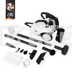 Пароочиститель Bort BDR-5000 Turbo (93412963) Мощность 2200 Вт; Макс давление 5 бар; Постоянная подача пара 50 г/мин; Температура пара 152 °С; Объем бойлера 2 л; Время нагревания 480 с; Время непрерывной работы 40 мин; Длина шланга 1,5 м; Длина шнура питания 4 м; Размер 380x270x250 мм; Напряжение 220 В; Частота тока 50 Гц; Вес изделия 3,7 кг; Пароочиститель; Конструкция Напольный; Материал Корпуса Пластик; ; ; ; Защита от перегрева; ; ; Вес брутто=6,4 (Вес нетто=5) кг; 47 x 33 x 34; набор аксессуаров 13 шт; Индикатор нагрева, Набор насадок в комплекте; гарантия 2 г, фото 1