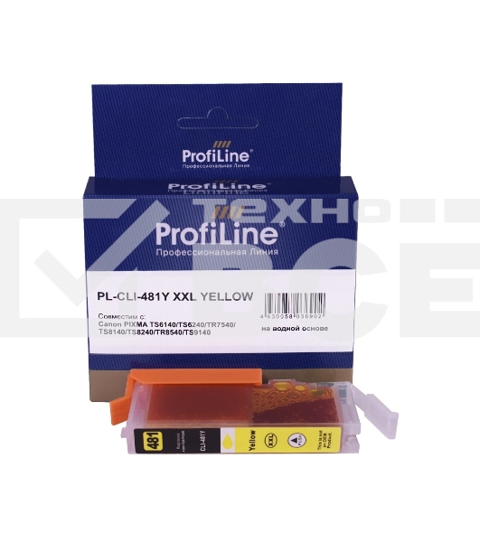 Струйный картридж PL-CLI-481Y XXL для принтеров Canon PIXMA TS6140/TS6240/TR7540/TS8140/TS8240/TR8540/TS9140 с чернилами Yellow ProfiLine