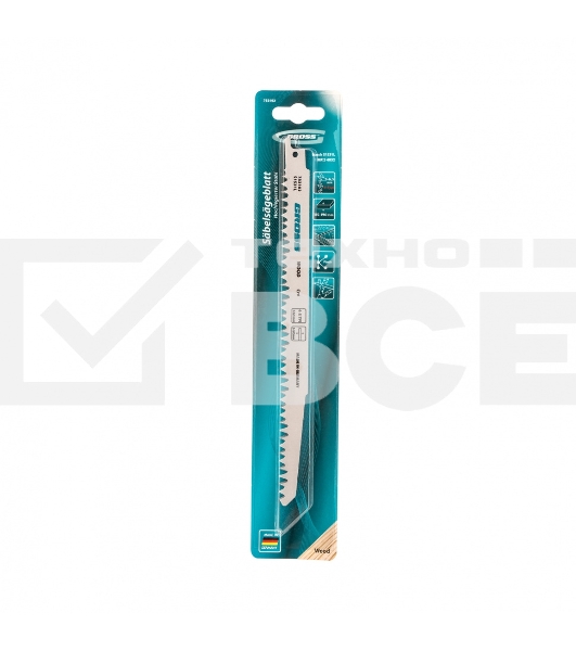 Полотна по дереву для сабельной пилы 4052 - S1531L, 210 x 5-6,5 мм, фигур. рез, 2 шт Gross
