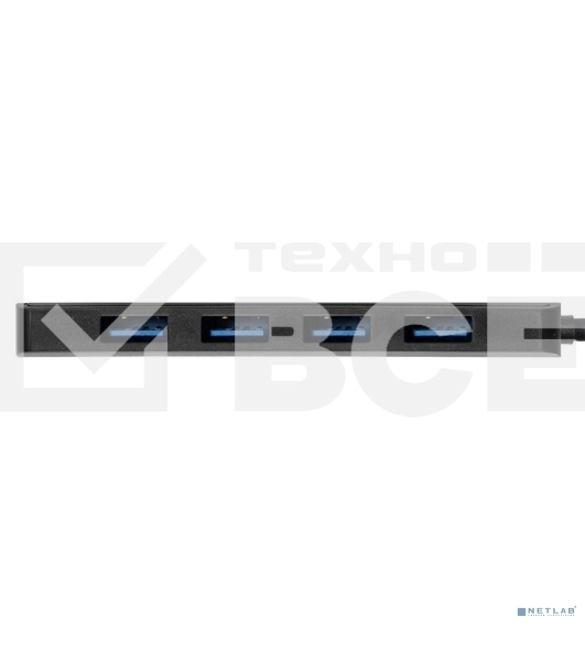 Хаб USB (концентратор) ExeGate DUB-4CP/1 (кабель-адаптер USB Type C --> 4xUSB3.0, Plug&Play, черный)