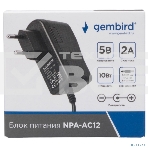 Блок питания узкий Gembird NPA-AC12, 5В/2А, 10Вт, 3 штекера 5,5х2,1+4x1,7+3,5x1,35мм, фото3