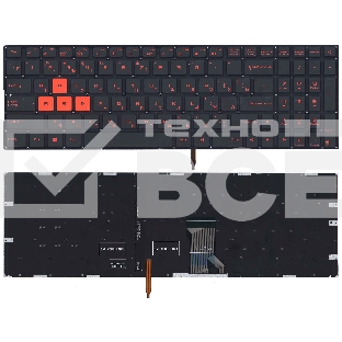 Клавиатура для ноутбука Asus GL702 черная с красной подсветкой
