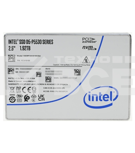 Накопитель SSD INTEL PCIE 1.92TB TLC D5-P5530 SSDPF2KX019XZN1