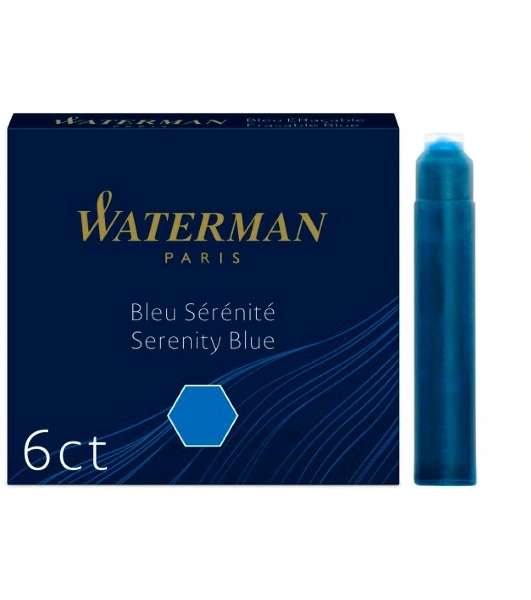 Картридж Waterman International (CWS0110950) Serenity Blue чернила для ручек перьевых (6шт)