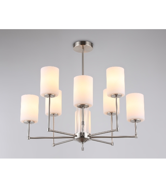 Люстра Ambrella light LH56213/8 SN/FR никель/белый матовый E27/8 max 60W D700*600