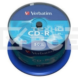 Диск CD-R Verbatim 700Mb 52x Cake Box (50шт) (43351)