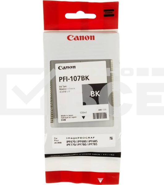 Картридж струйный Canon PFI-107BK (6705B001) черный (130 мл) для Canon iP F680/685/780/785