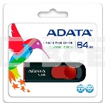 Флэш диск USB 2.0 ADATA Flash Drive 64Gb С008 Black-Red, фото3
