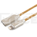 Кабель USB Cablexpert для Apple CC-P-APUSB02Gd-1M, MFI, AM/Lightning, серия Platinum, длина 1м, золотой, блистер, фото 1