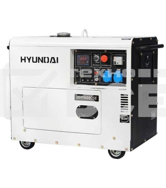 Электрогенератор дизельный Hyundai DHY 8000SE, 6.5 кВт, 72.6 дБ, 169 кг