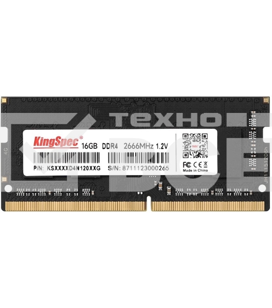 Оперативная память KingSpec, DDR4, 16GB (1x16GB), 2666MHz, SO-DIMM
