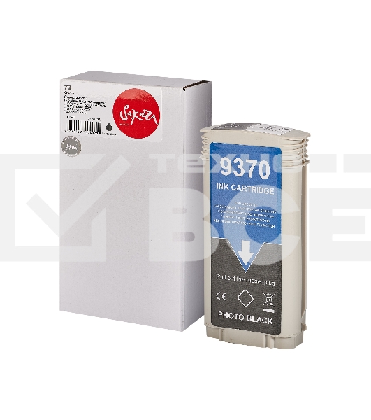 Картридж струйный Sakura C9370A (№72 Photo Black) для HP, фото-черный, 130 мл.