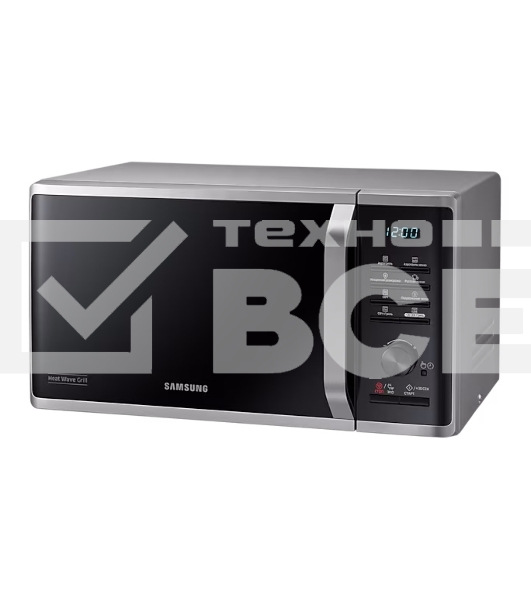 Микроволновая печь Samsung MG-23K3575AS черный /серебристый, 23 л, 800 Вт, переключатели - кнопки/поворотный механизм