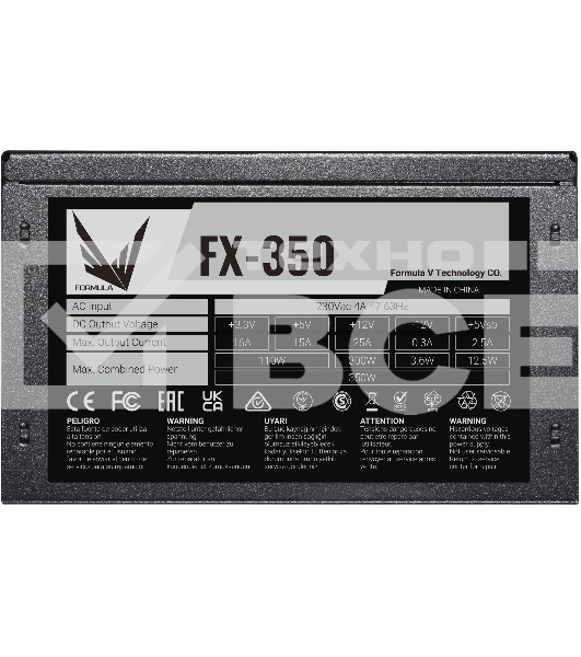 Блок питания Aerocool / Formula ATX 350W FX-350 (24+4+4pin) 120mm fan 3xSATA RTL