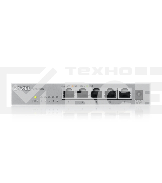 Мультигигабитный коммутатор Zyxel MG-105, 5x1/2,5GE, настольный, бесшумный
