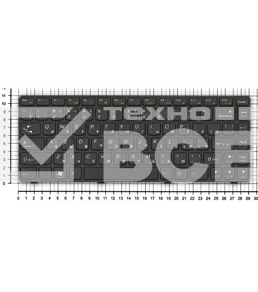 Клавиатура для ноутбука Lenovo G480 черная с черной рамкой