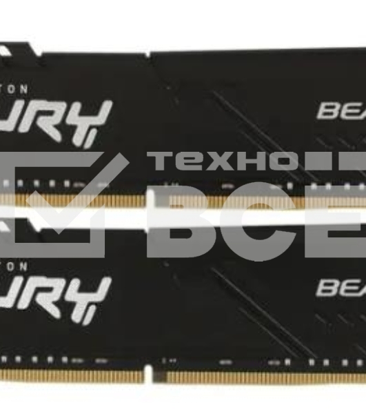 Оперативная память Kingston Fury Beast, DDR4, 64GB (2x32GB), 3600MHz, CL18, DIMM, с радиатором, черный