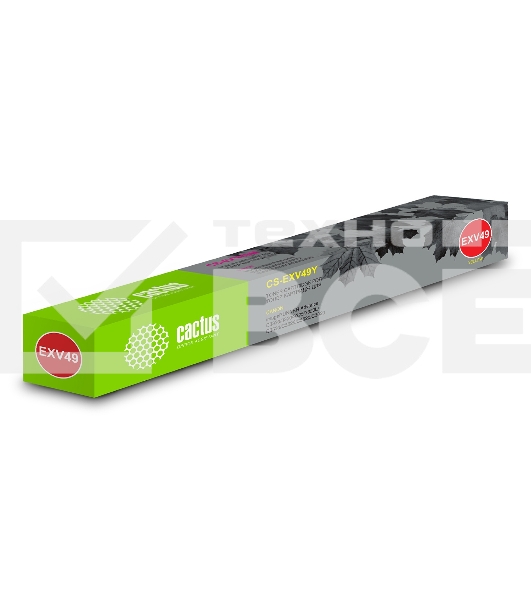Картридж лазерный Cactus CS-EXV49Y желтый (19000стр.) для Canon IR C3320/C3320i/C3325i/C3330i/C3500/C3520i MFP/C3525i MFP/C3530i MFP