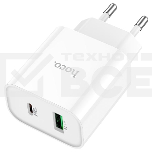 Блок питания (сетевой адаптер) HOCO C80A Plus, QC3.0, 20W, белый