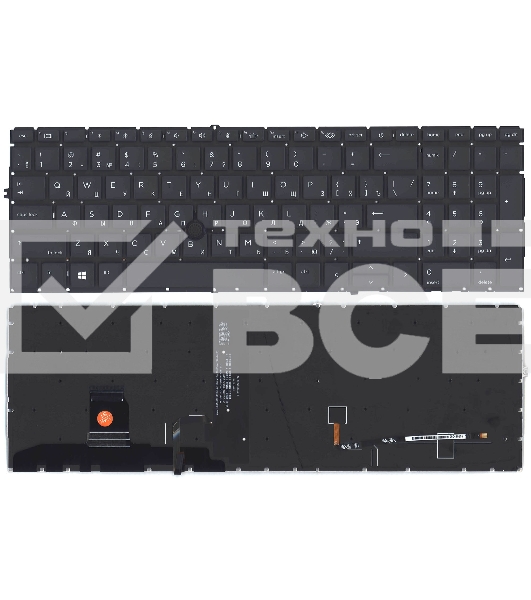 Клавиатура для ноутбука HP Elitebook 850 855 G7 G8 черная с подсветкой и указателем