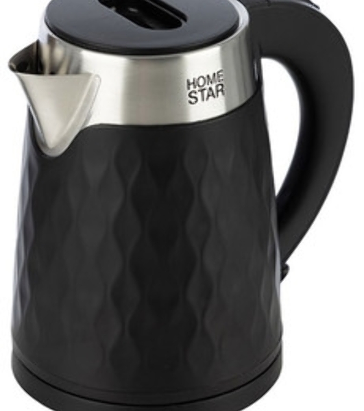 Чайник электрический Homestar HS-1021 1500 Вт, 1.7 л, нержавейка+пластик, черный, двойной корпус