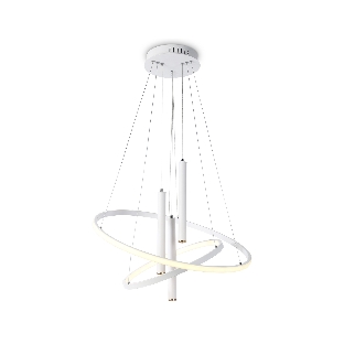 Подвесной светодиодный светильник Ambrella light FL5371/2+3 WH белый 93W 3000K/4200K/6400K+4200K D600/400*1200 (ПДУ ИК)