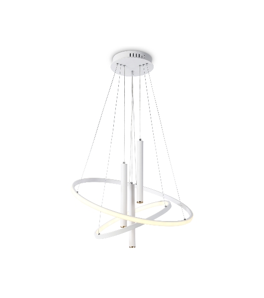 Подвесной светодиодный светильник Ambrella light FL5371/2+3 WH белый 93W 3000K/4200K/6400K+4200K D600/400*1200 (ПДУ ИК)