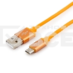 Кабель USB 2.0 Cablexpert CC-S-mUSB01O-1M, AM/microB, серия Silver, длина 1м, оранжевый, блистер , фото3