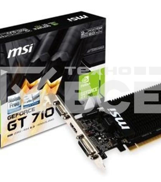 Видеокарта MSI PCI-E GT 710 2GD3H LP nVidia GeForce GT 710 2048Mb 64bit DDR3 954/1600 DVIx1/HDMIx1/CRTx1/HDCP Ret low profile