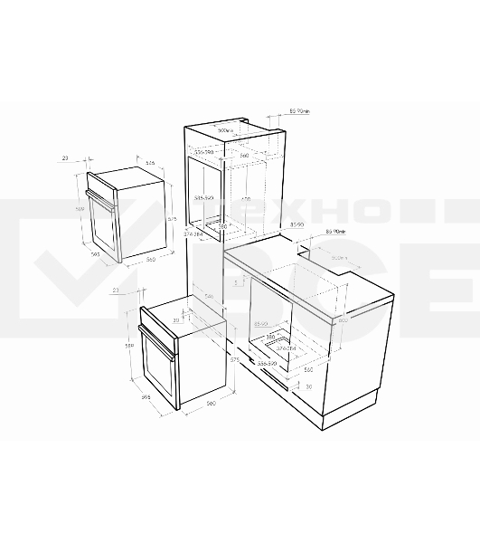 Духовой шкаф Газовый Maunfeld MGOG 673B черный, встраиваемый
