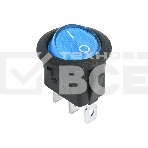 Выключатель клавишный круглый 12V 20А (3с) ON-OFF синий с подсветкой Rexant, фото3