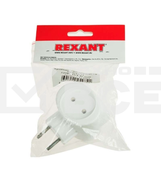Тройник электрический биметалл 220В 6А бел. Rexant 11-1064