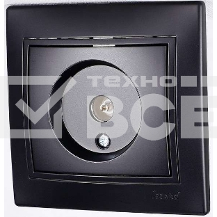 Розетка TV СП Мира проходная черн. бархат LEZARD 701-4242-129