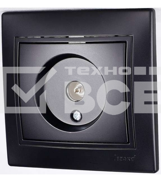Розетка TV СП Мира проходная черн. бархат LEZARD 701-4242-129