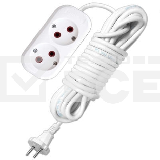 Удлинитель 2х7м без заземл. 6А IP20 У6-011М ПВС 2х0.75 UNIVersal 011М-07