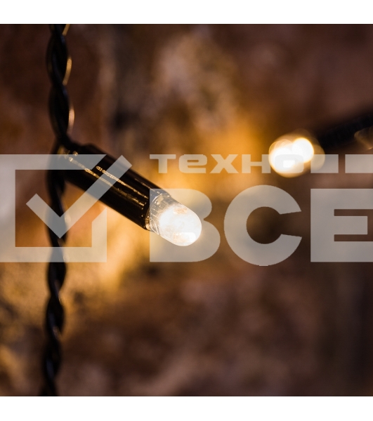Гирлянда светодиодная «Дождь» 2x0,8 м, эффект мерцания, черный провод, 230 В, диоды ТЕПЛЫЙ БЕЛЫЙ