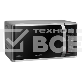 Микроволновая печь Samsung MG-23K3575AS черный /серебристый, 23 л, 800 Вт, переключатели - кнопки/поворотный механизм