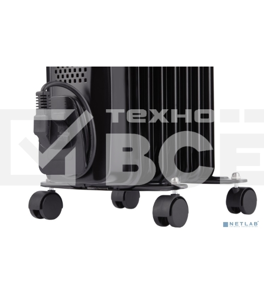 Масляный обогреватель Ballu Classic Black BOH/CL-05BRN 1000 (5 секций) черный, 1000 Вт, 15 м2, термостат