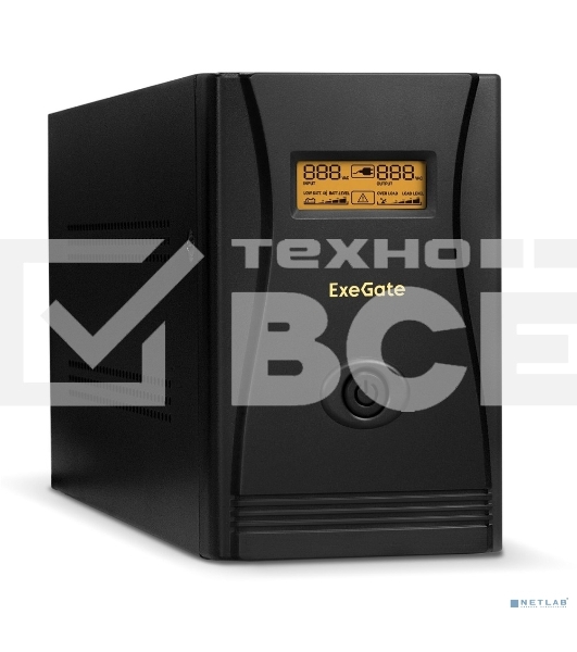 Источник бесперебойного питания ExeGate SpecialPro Smart LLB-1200.LCD.AVR.4SH.USB <1200VA/750W, LCD, AVR, 4*Schuko, USB, Black>