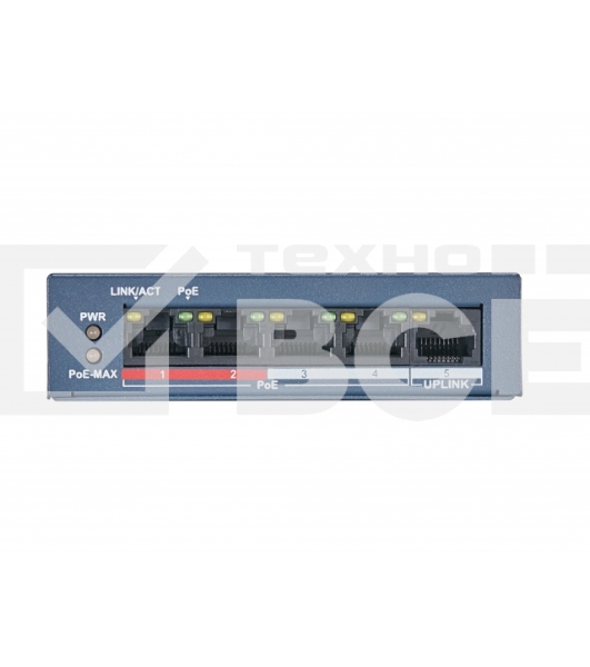 Коммутатор HiWatch DS-S504P(B) 5x100Mb 4PoE+ 35W неуправляемый
